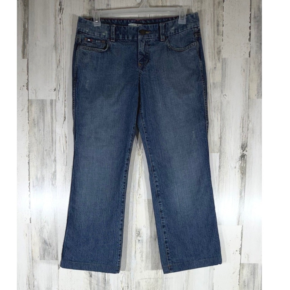 Tommy Hilfiger X-Tra‎ Low Boot Jeans Size 34x28 Medium Wash Mid Rise Y2K 2005